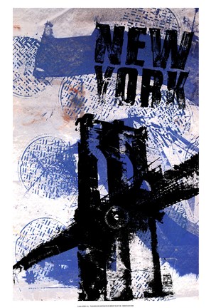 Framed NYC (Blue) Print