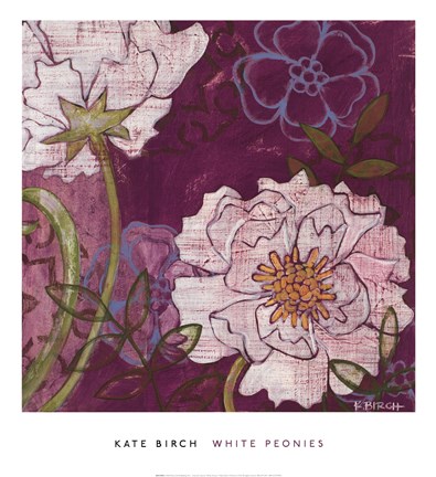 Framed White Peonies Print
