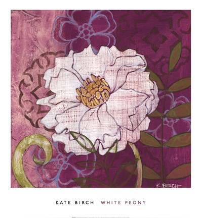 Framed White Peony Print