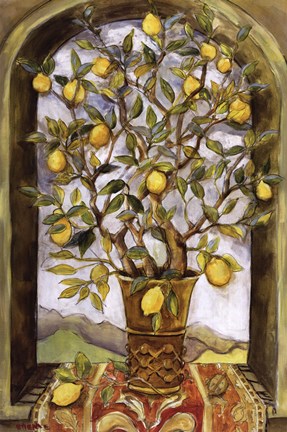 Framed Lemon Branch Bouquet Print