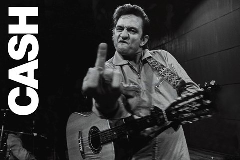 Framed Johnny Cash – Folsom Prison – Middle Finger Print
