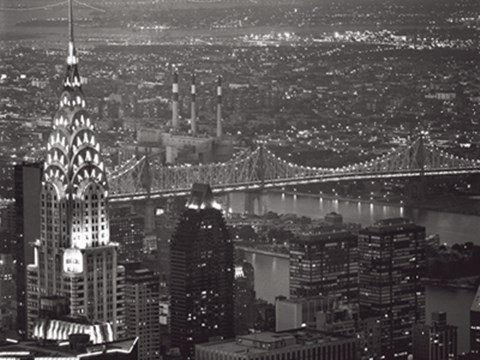 Framed Chrysler Building and Queensboro Bridge Print