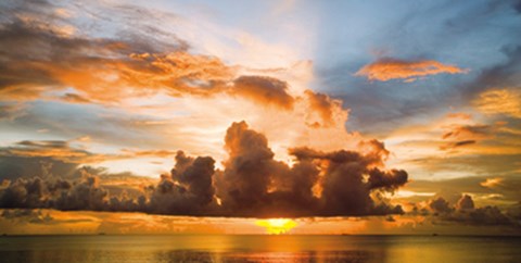 Framed Sunset in Polynesia Print