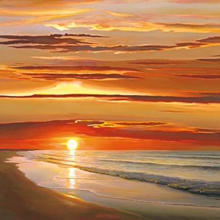 Framed Sunset on the Water Print