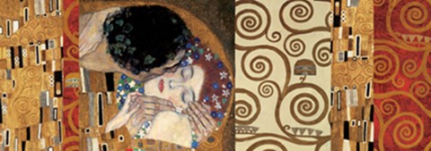 Framed Klimt Deco (The Kiss) Print