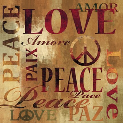 Framed Peace and Love Print