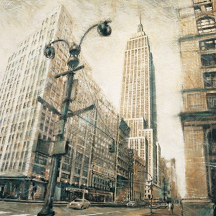Framed Empire State Building from Madison Ave. Print