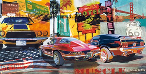 Framed Muscle Cars Print