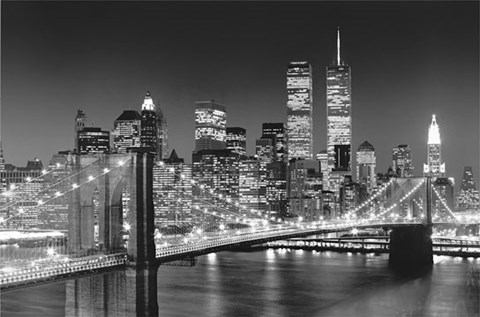 Framed New York, New York, Brooklyn Bridge Print