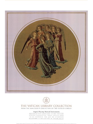 Framed Angels Playing Musical Instruments, (The Vatican Collection) Print
