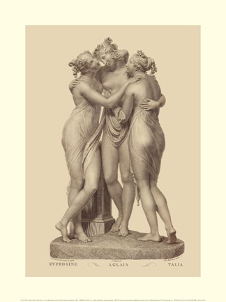 Framed Three Graces, (The Vatican Collection) Print