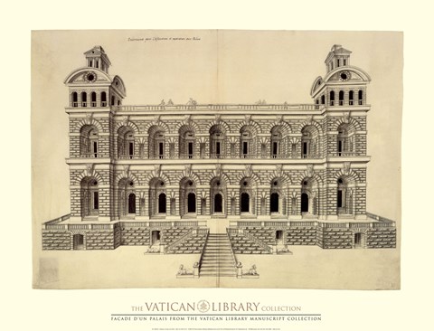 Framed Facade d&#39;un Palais, (The Vatican Collection) Print