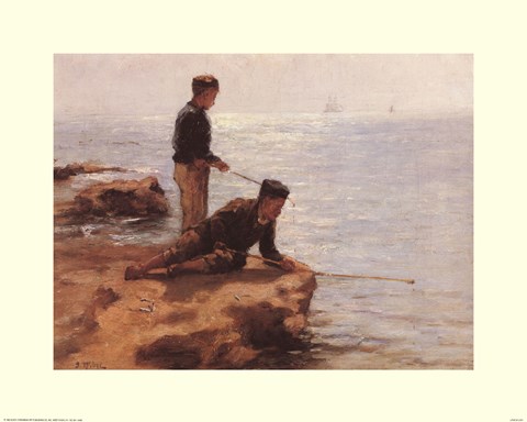 Framed Boys Fishing Print