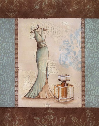 Framed Aqua Fashion I - mini Print