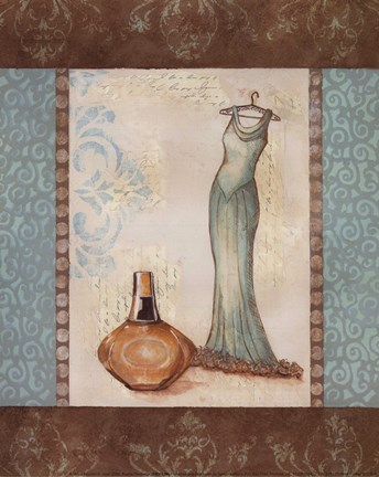 Framed Aqua Fashion II - mini Print