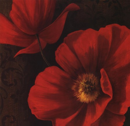 Framed Rouge Poppies II Print