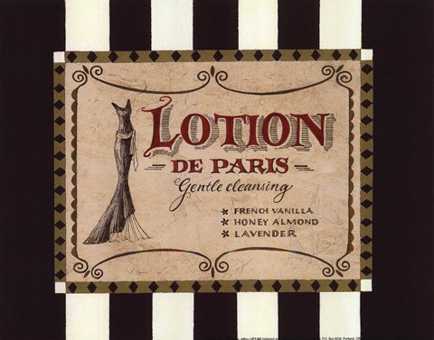 Framed Lotion Label Print