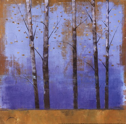 Framed Birch Trees I - mini Print