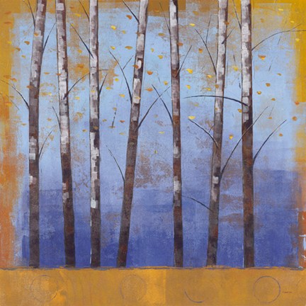Framed Birch Trees II - mini Print