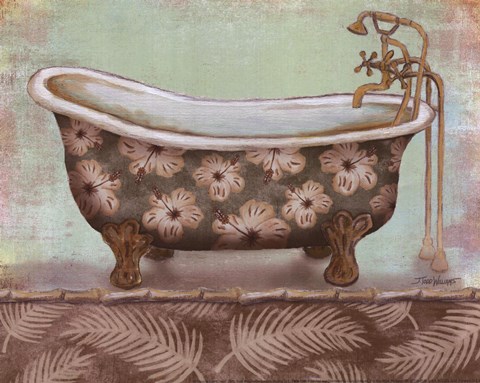 Framed Tropical Bath II - mini Print