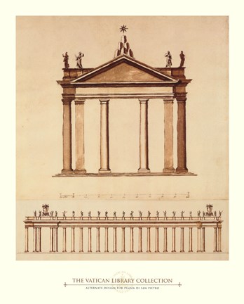 Framed Alternate Design For Piazza di San Pietro, (The Vatican Collection) Print