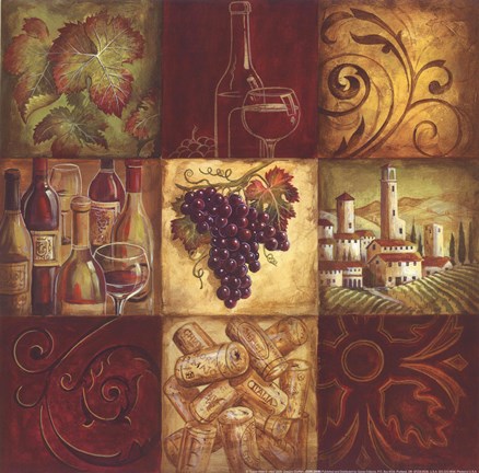 Framed Tuscan Wine II - mini Print