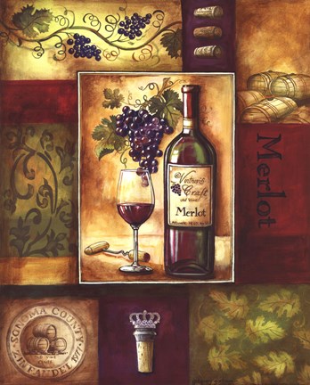 Framed Valley Wine II Print