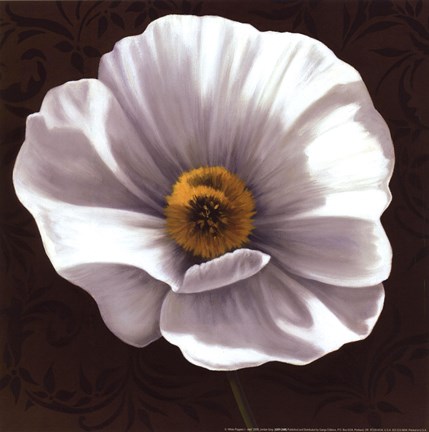 Framed White Poppies I - mini Print