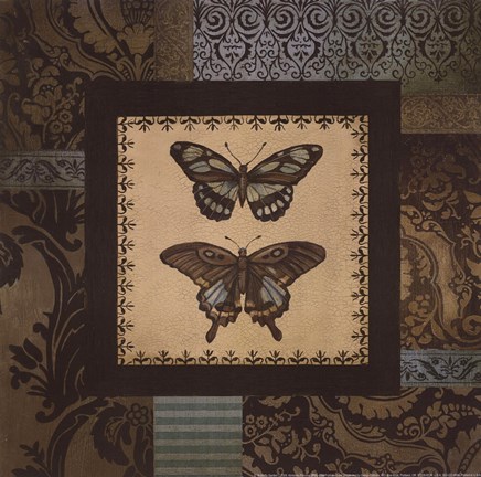 Framed Butterfly Garden I Print