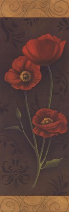 Framed Red Poppy Panel I - mini Print