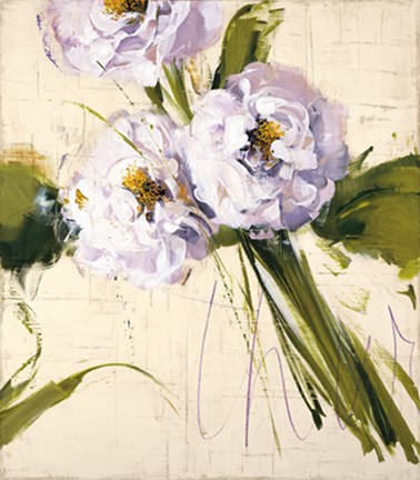 Framed White Flowers Print