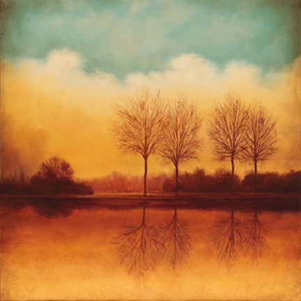 Framed Reflections of Autumn II Print