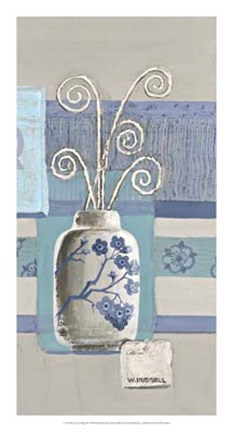Framed Blue Asian Collage III Print