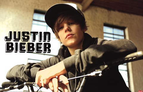 Framed Justin Bieber - Bike Print