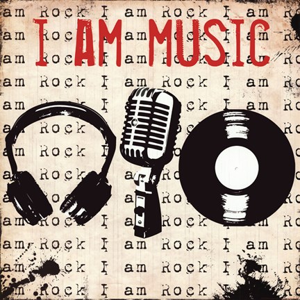 Framed I Am Music Print
