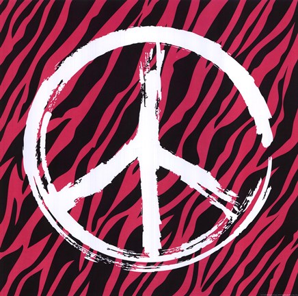 Framed Zebra Peace - pink Print