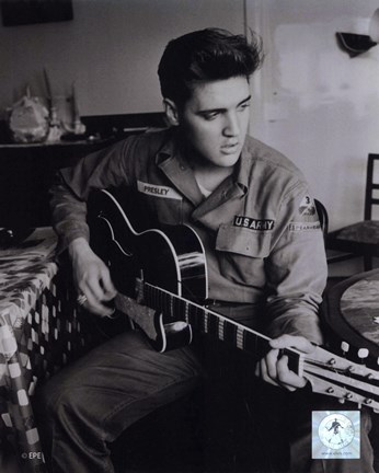 Framed Elvis Presley wearing US Army jacket (#2) Print