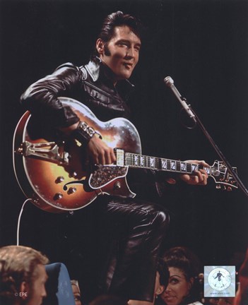 Framed Elvis Presley Wearing Black Leather Jacket (#4) Print