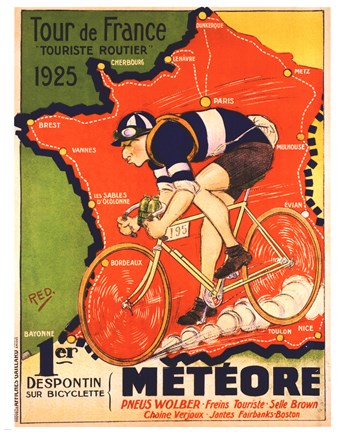 Framed Tour de France 1925 Print