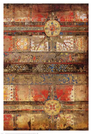 Framed Tribal Gold I Print