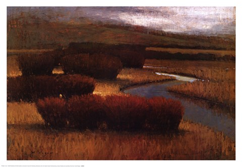 Framed River Runs II Print