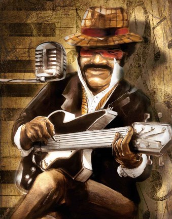 Framed Guitarist Print