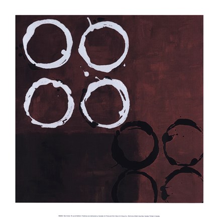 Framed Red Circles I Print