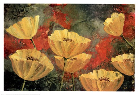 Framed Yellow Pops I Print