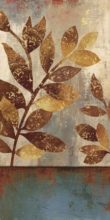 Framed Bronze Leaves II Print