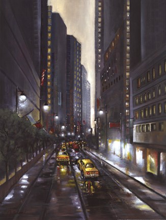 Framed City Street II Print