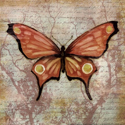 Framed Vintage Butterflies I Print