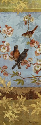 Framed Robins &amp; Blooms Panel Print