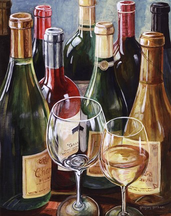 Framed Wine Reflections II - mini Print