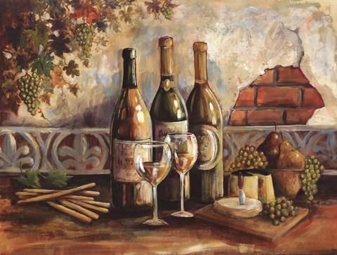 Framed Bountiful Wine I Print